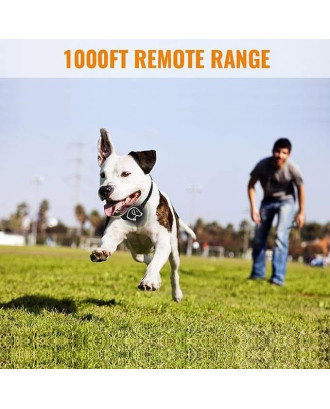 1000ft Rechargeable IPX7 Waterproof 3 Training Modes two collars