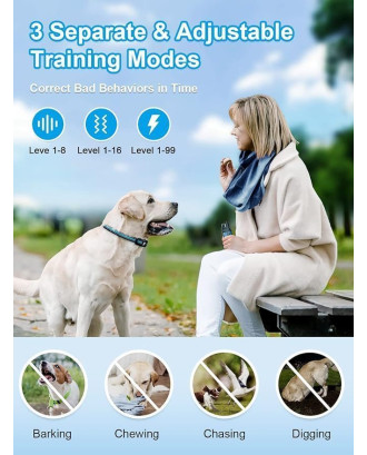 3300Ft Dog Training Collar For one Dog Rechargeable Waterproof E Collar 3 Modes
