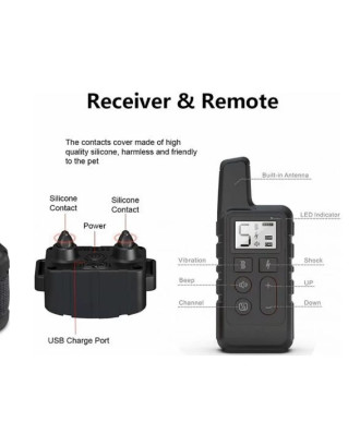 Dog Training Two Collars Waterproof with Remote Range 1640ft 3 Modes