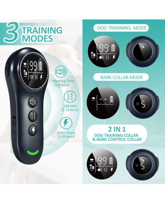2 In 1 Remote Dog Training Collar Automatic Bark Stop Collar IP67 Waterproof 2 In 1 Remote Dog Training Collar Automatic Bark Stop Collar IP67 Waterproof